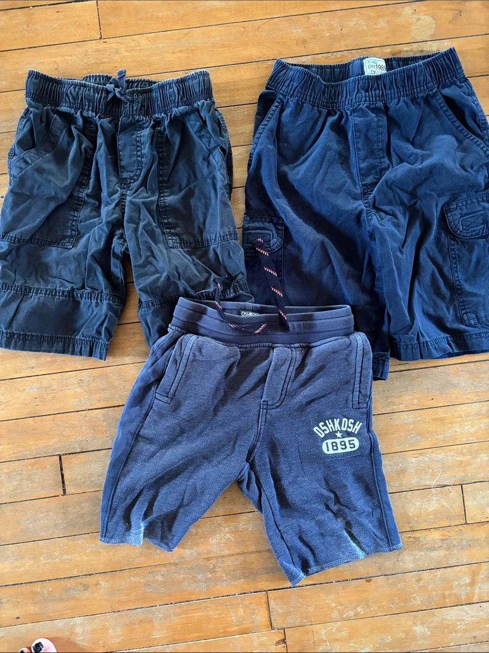 3 Navy Blue Kids Shorts Trio. Children Place, Circo, Oshkosh Bgosh shorts